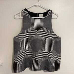 HD from Anthropologie in Paris Monochrome Geometric Tank Top…lined…pleat in back